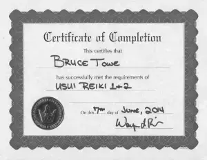 Certificate of Completion for Reiki